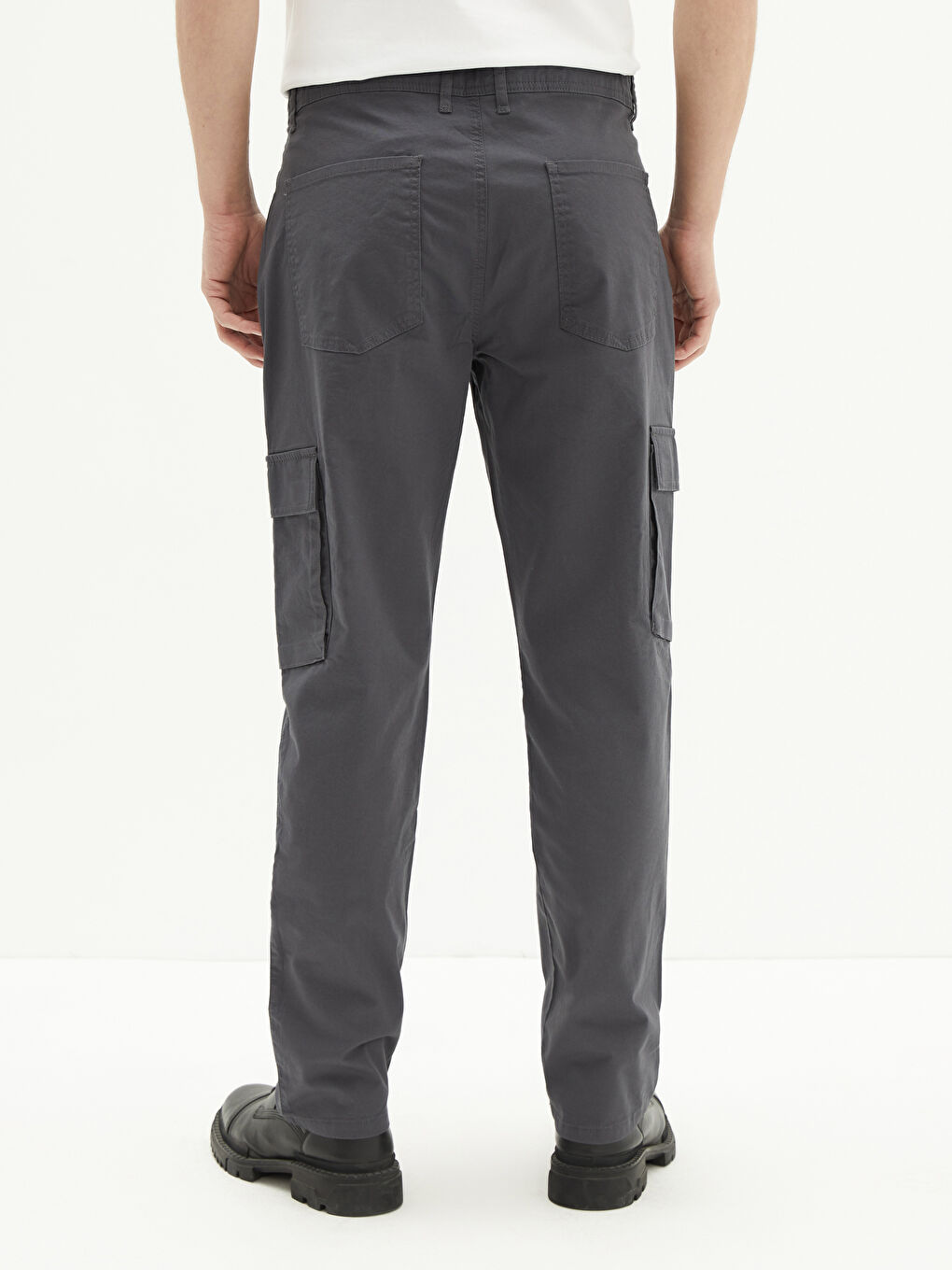 Loose Fit Gabardine Men's Trousers-8