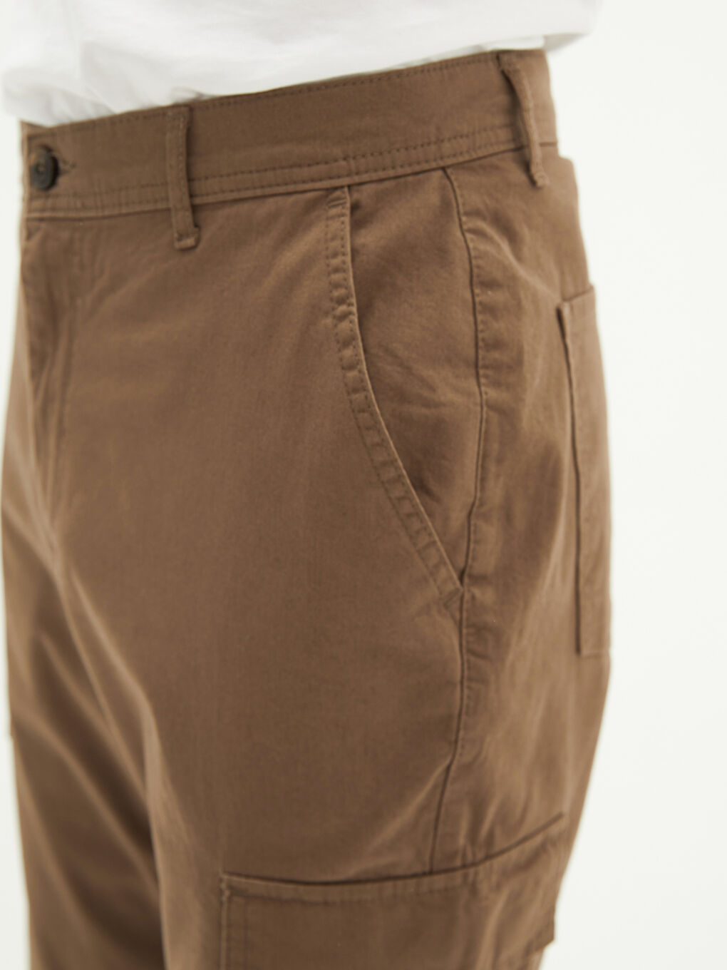 Kahverengi Geniş Kalıp Gabardin Erkek Pantolon-4