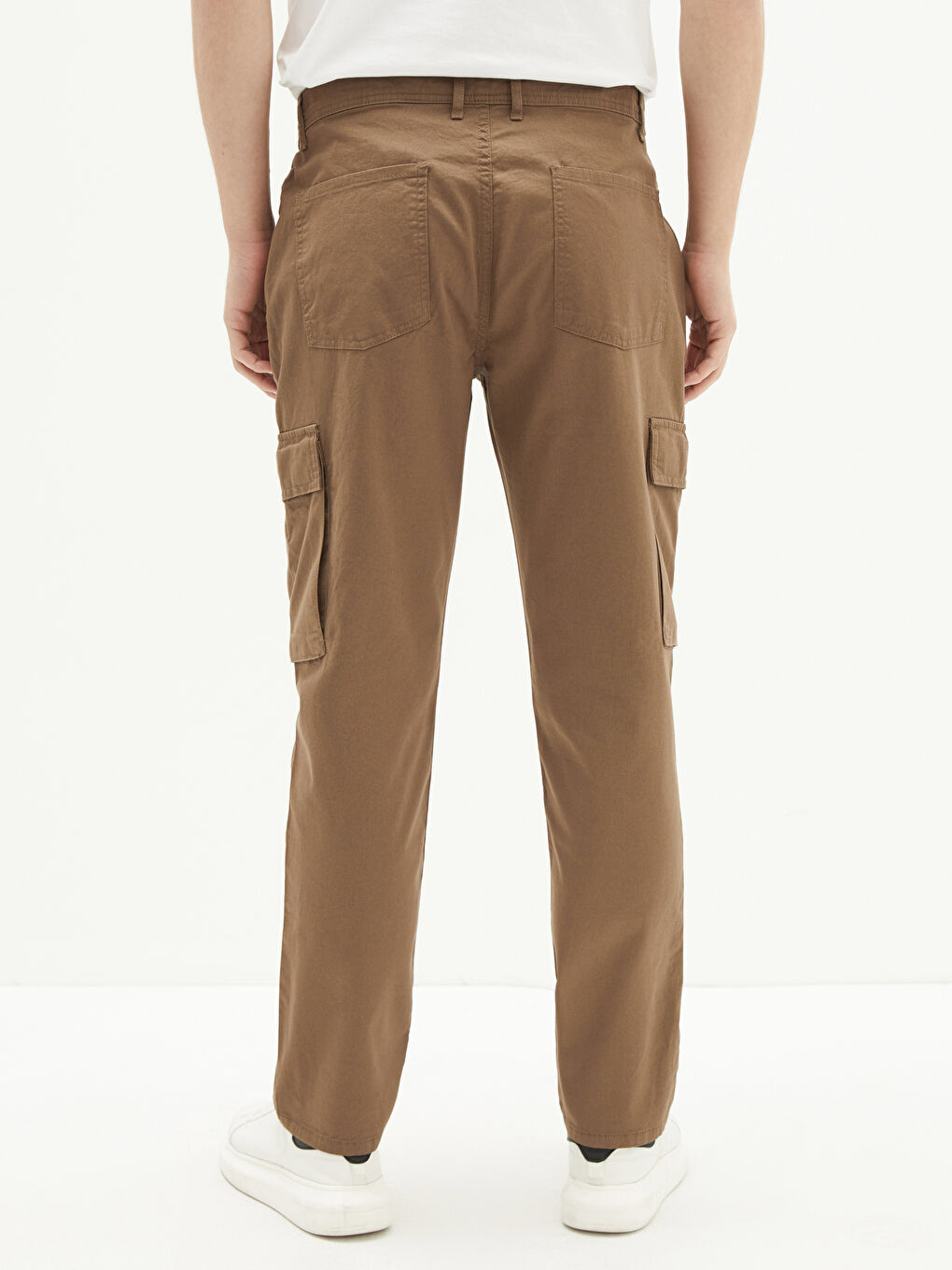 Kahverengi Geniş Kalıp Gabardin Erkek Pantolon-8