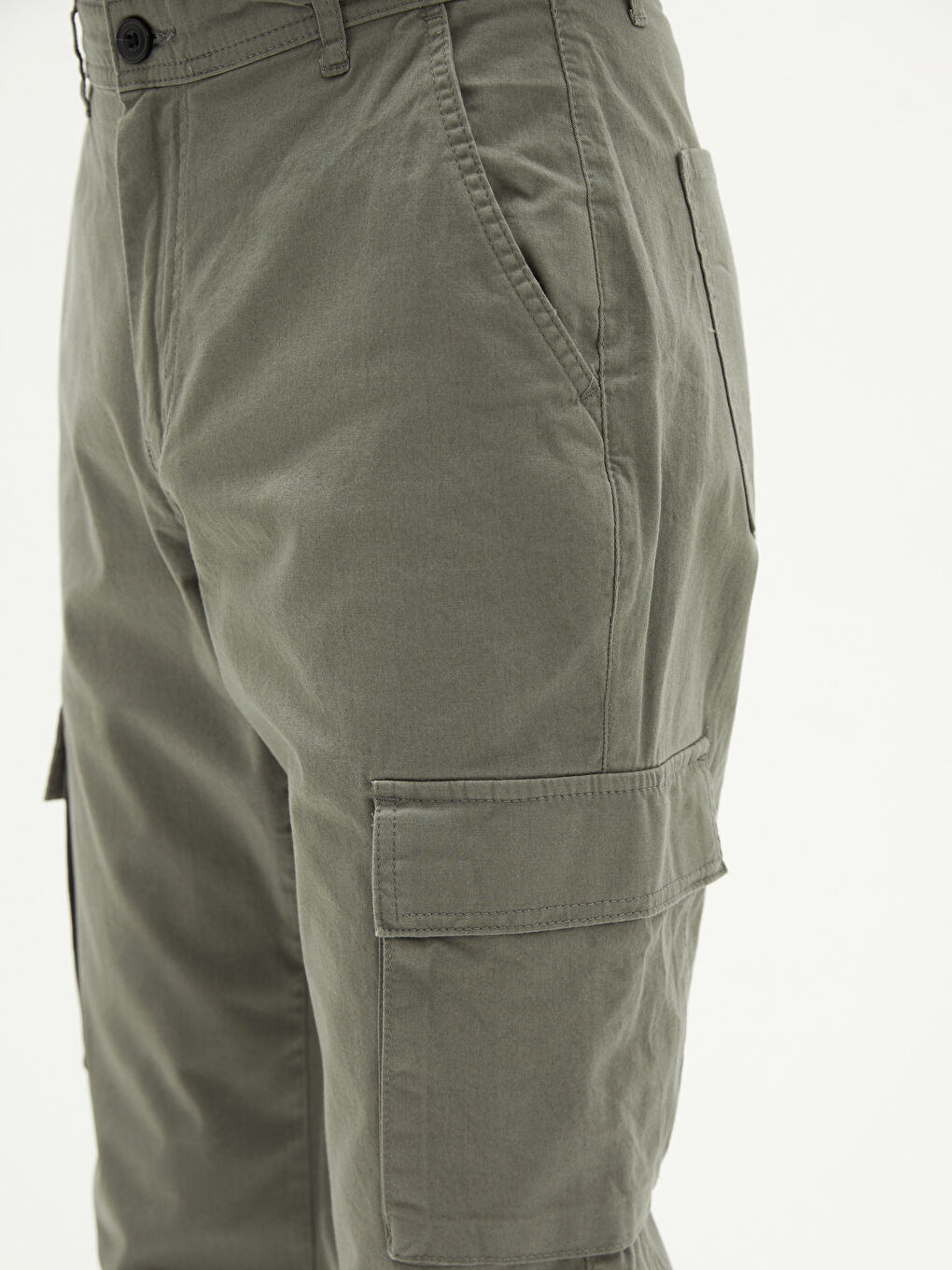 Loose Fit Gabardine Men's Trousers-4