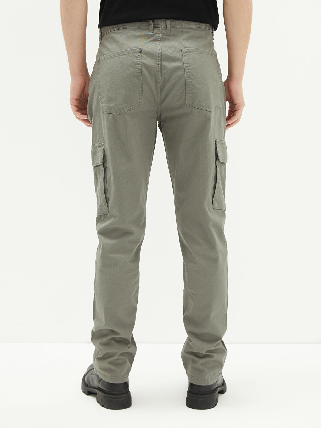 Loose Fit Gabardine Men's Trousers-8