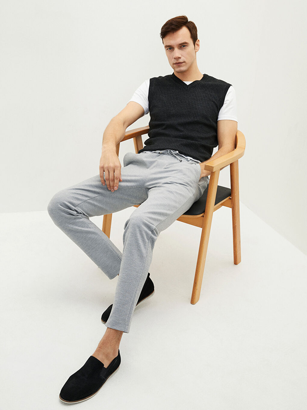 Gri Slim Fit Erkek Pantolon