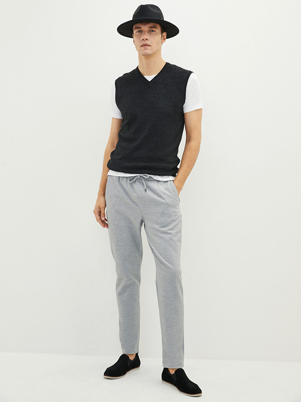 Gri Slim Fit Erkek Pantolon-1