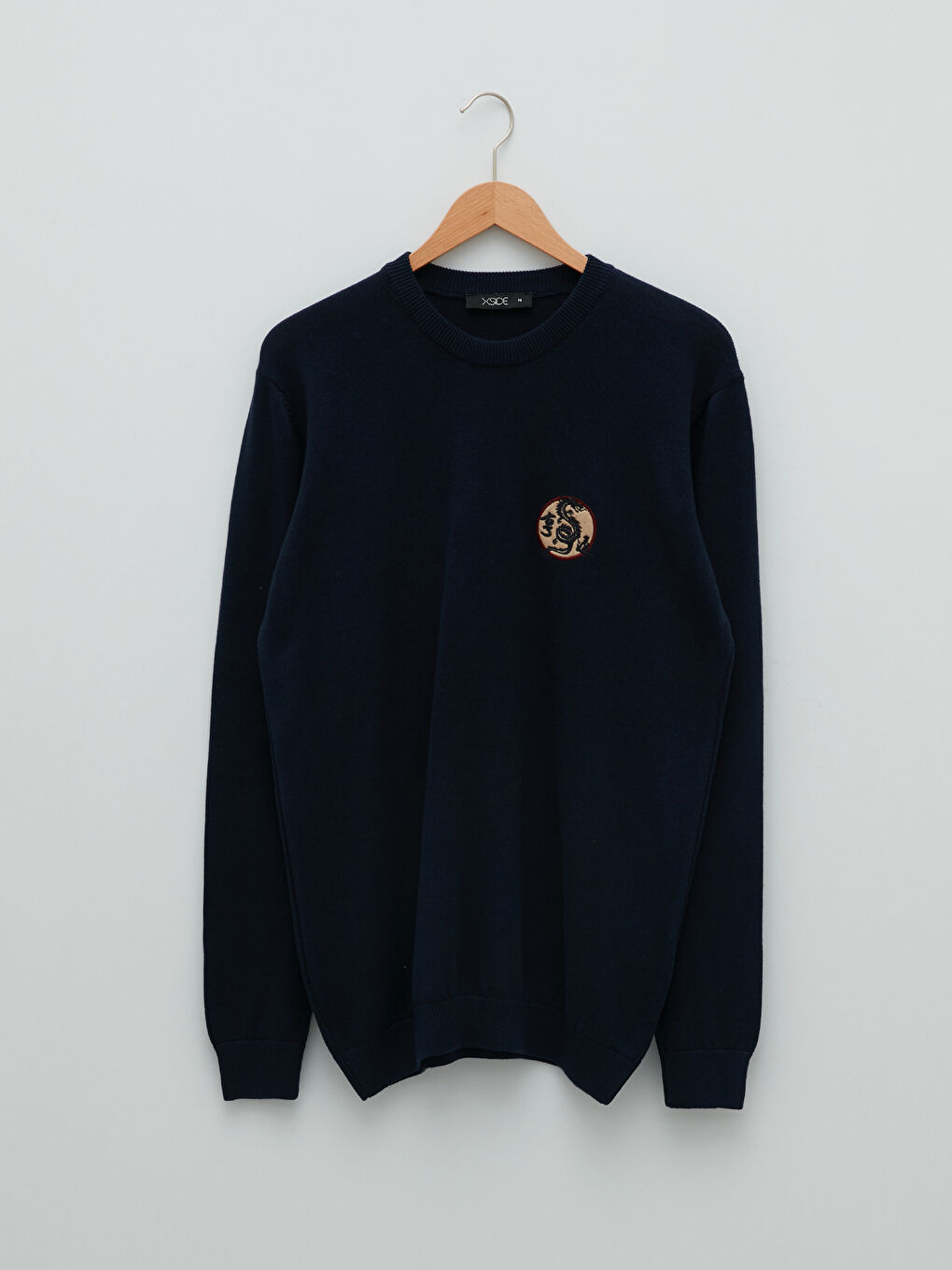 Pulover Tricotat cu Mâneci Lungi Imprimate pentru Bărbați cu Guler Rotund-5