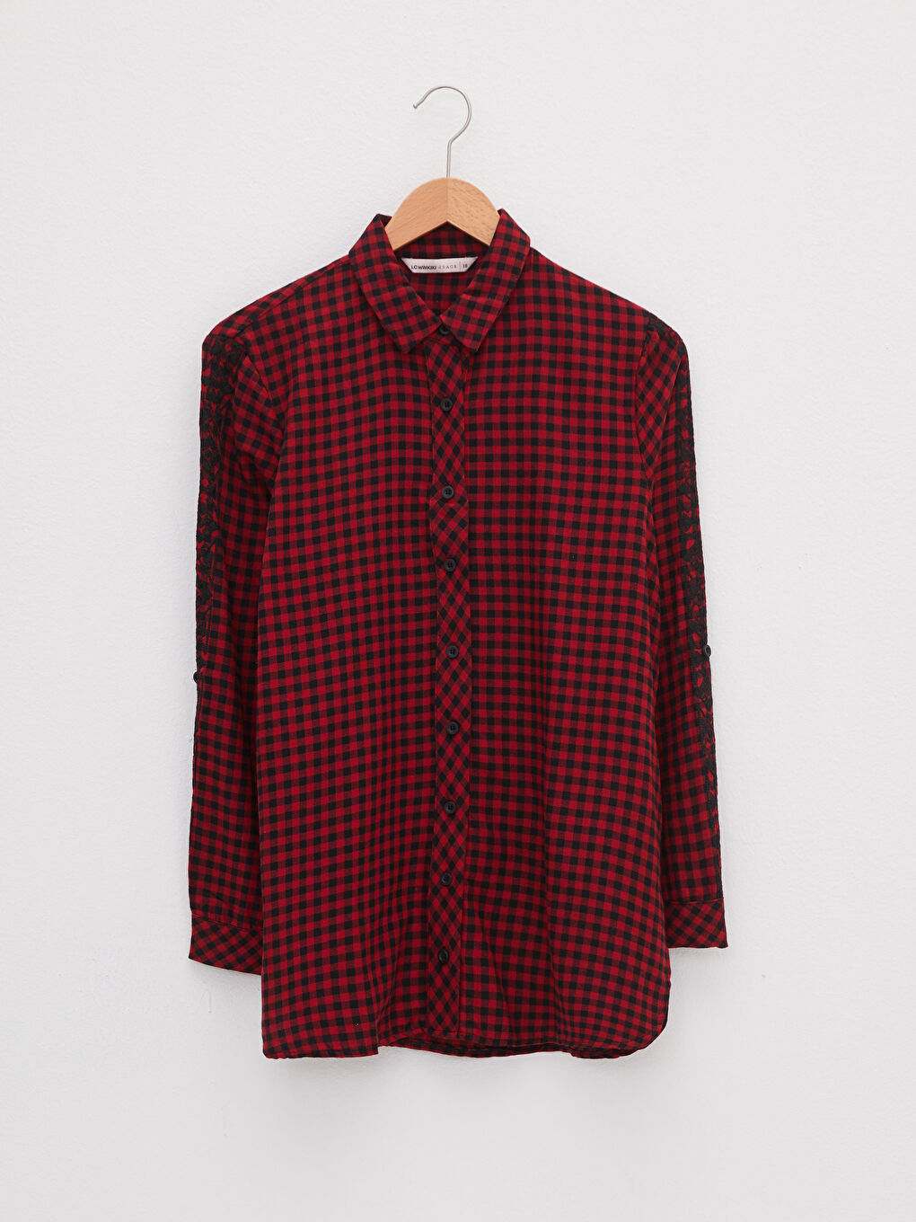 Plaid Long Sleeve Women's Shirt Tunic -W1IR22Z8-LPA