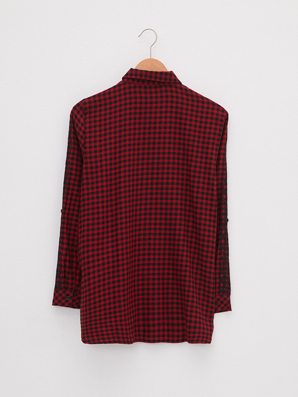 Plaid Long Sleeve Women's Shirt Tunic -W1IR22Z8-LPA