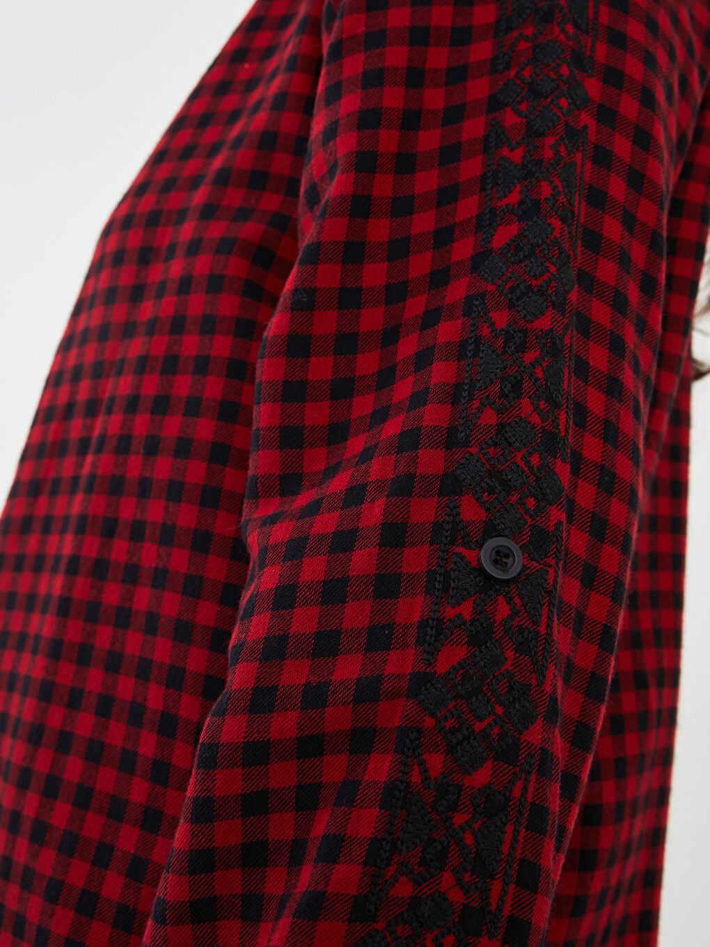Plaid Long Sleeve Women's Shirt Tunic -W1IR22Z8-LPA