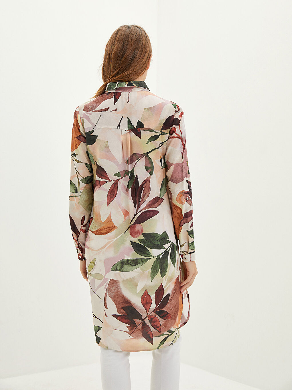 Floral Long Sleeve Viscose Women's Shirt Tunic-4