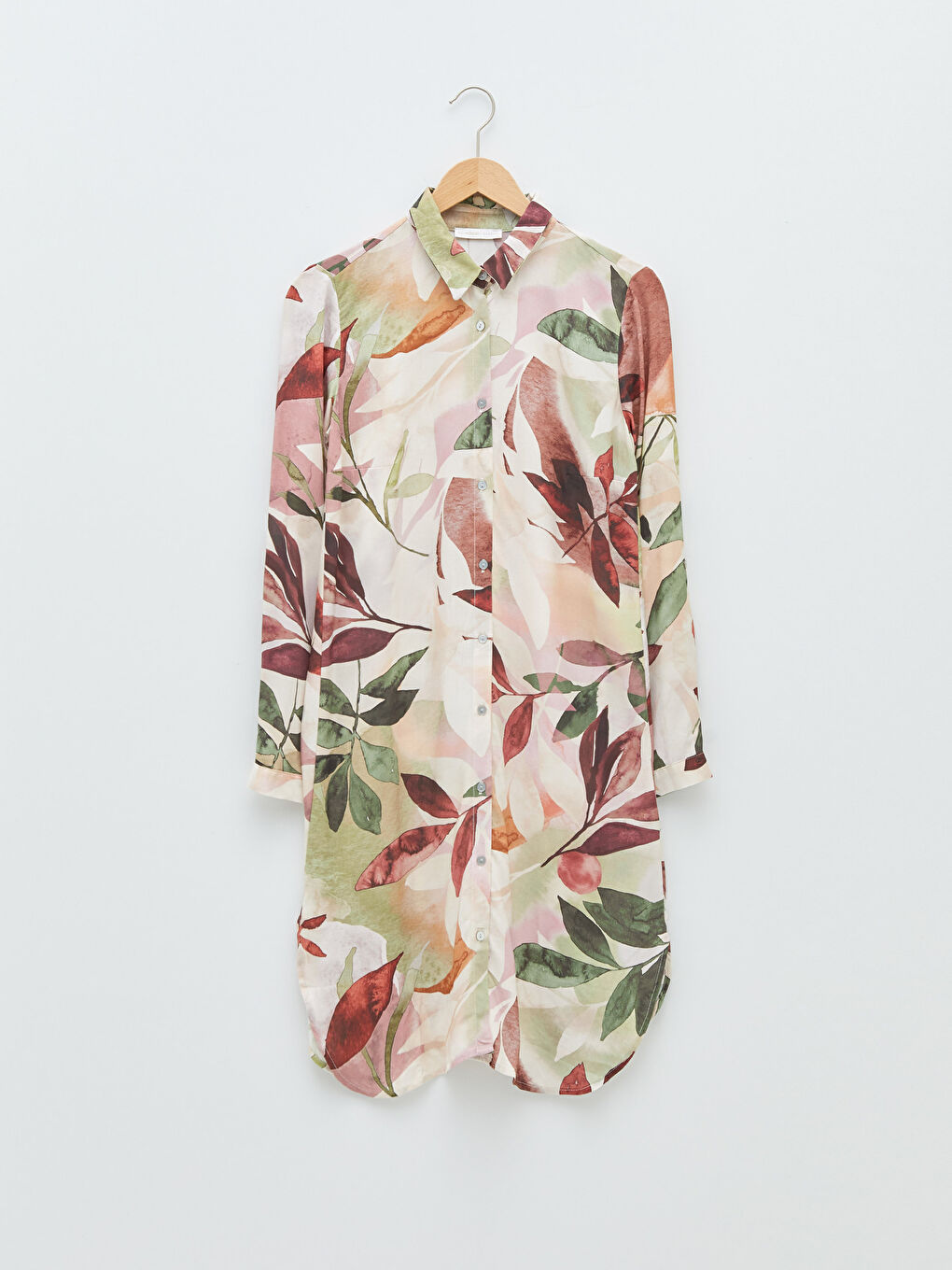 Floral Long Sleeve Viscose Women's Shirt Tunic-5