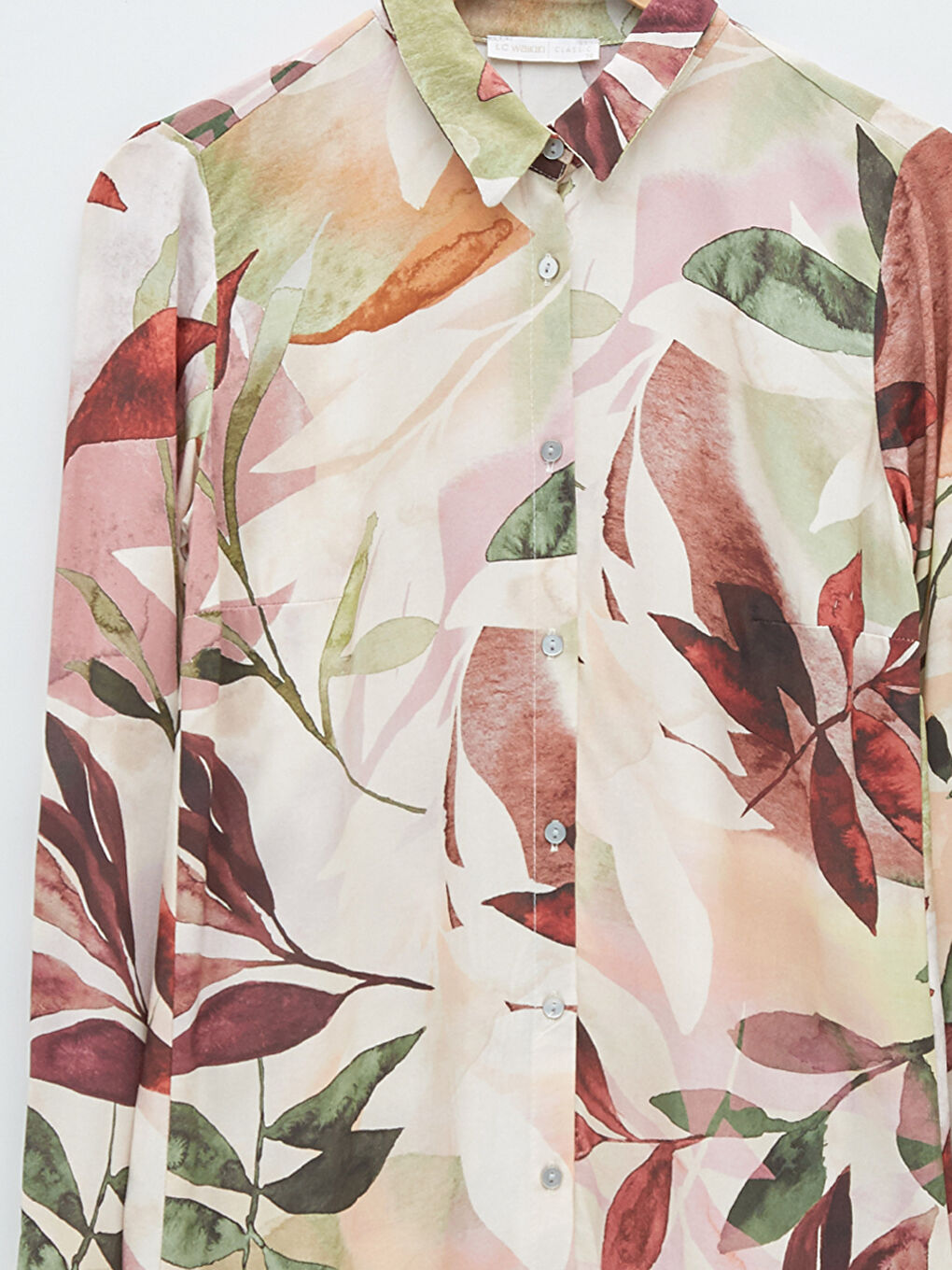 Floral Long Sleeve Viscose Women's Shirt Tunic-7