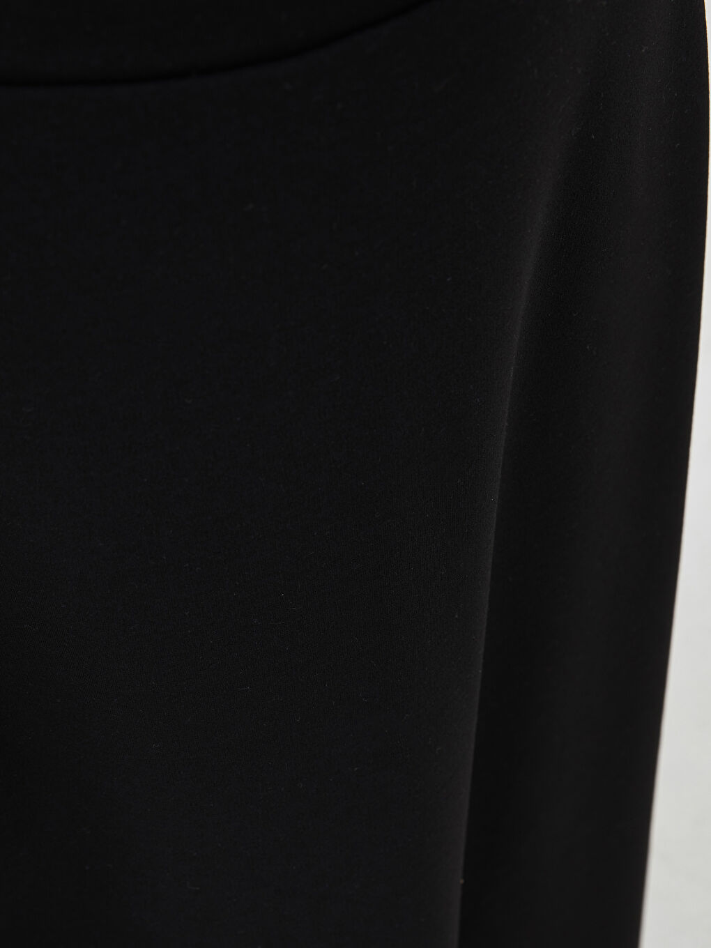 Elastic Waist Plain Ponte Fabric Women's Flared Skirt-2