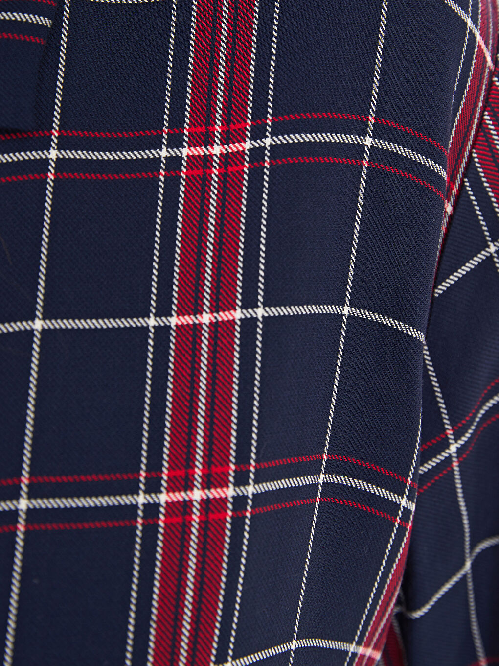 تونيك قميص نسائي كم طويل كارو فيسكوز-3