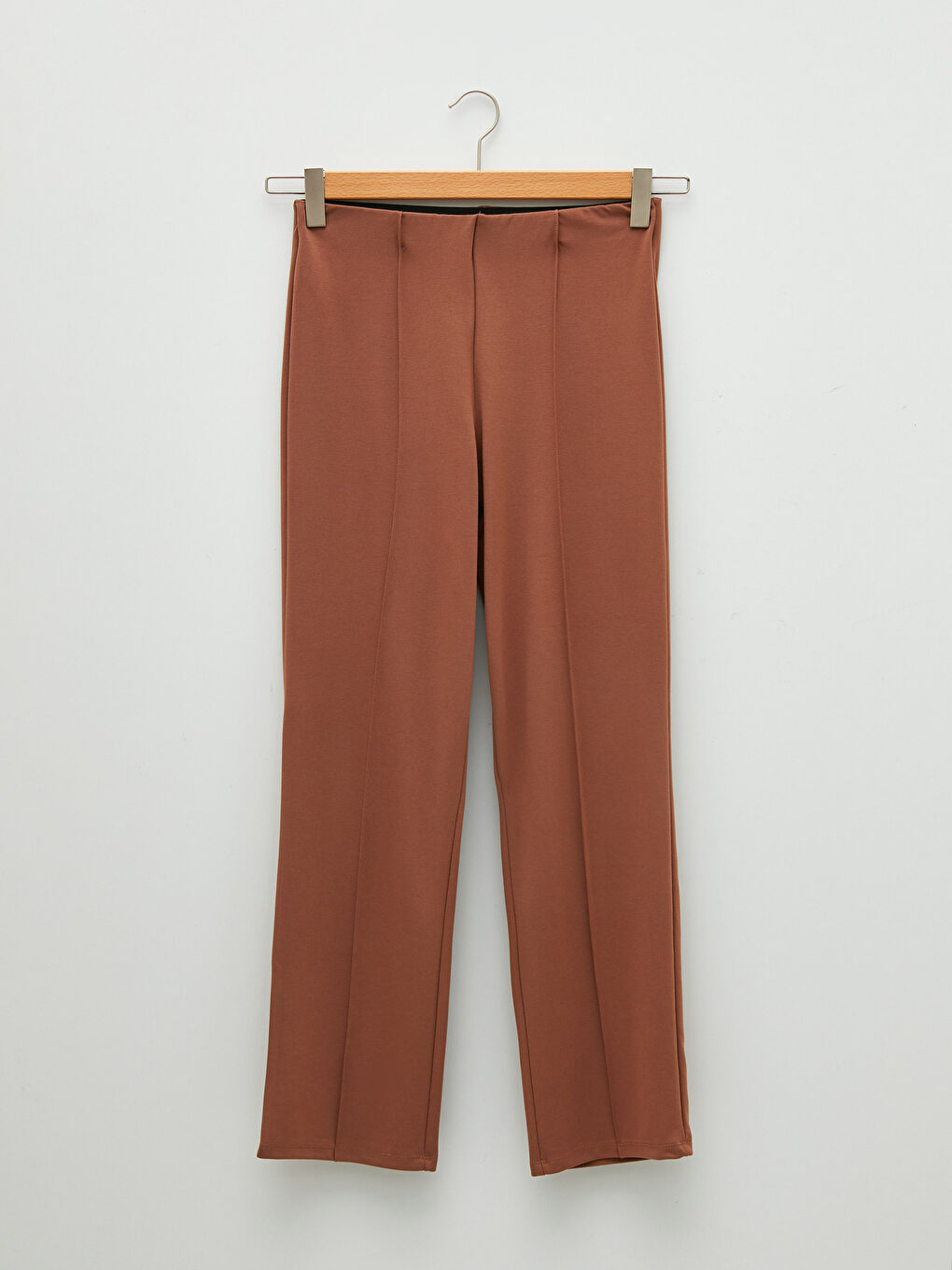 LCW Grace Elastic Waist Straight Ponte Fabric Women's Trousers -W1IR62Z8-GEJ