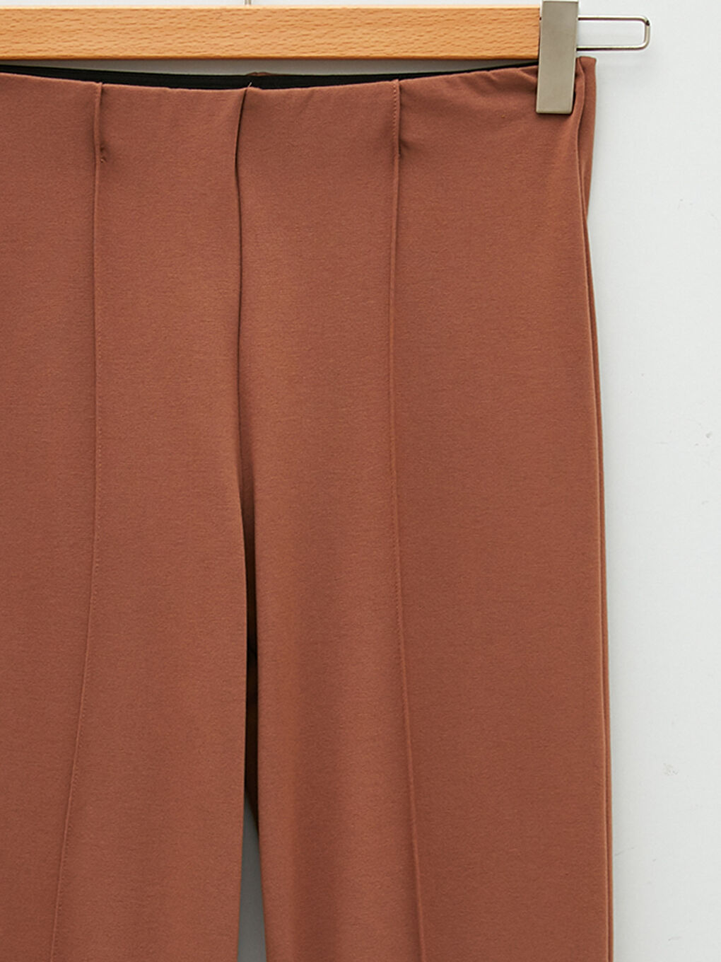 LCW Grace Elastic Waist Straight Ponte Fabric Women's Trousers -W1IR62Z8-GEJ
