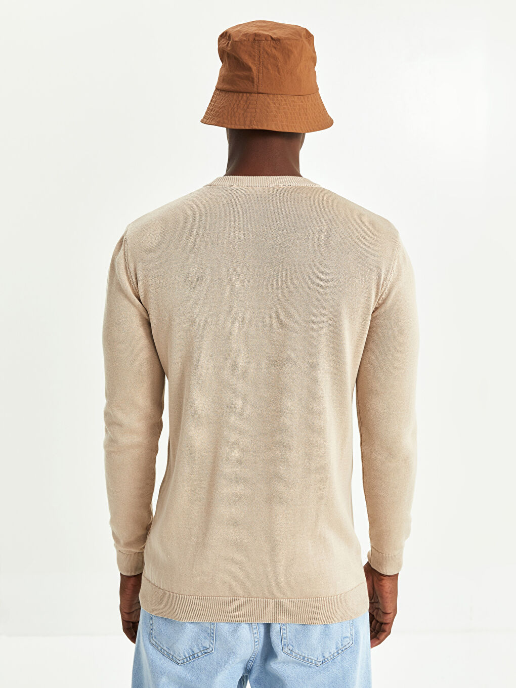 Rundhalsausschnitt Langarm Herren Strickpullover-9