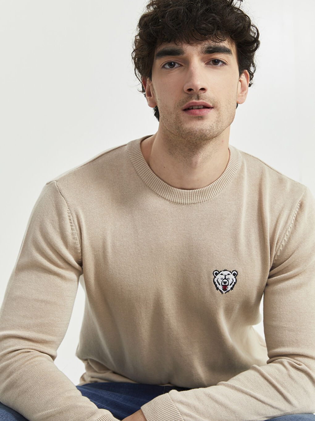 Rundhalsausschnitt Langarm Herren Strickpullover