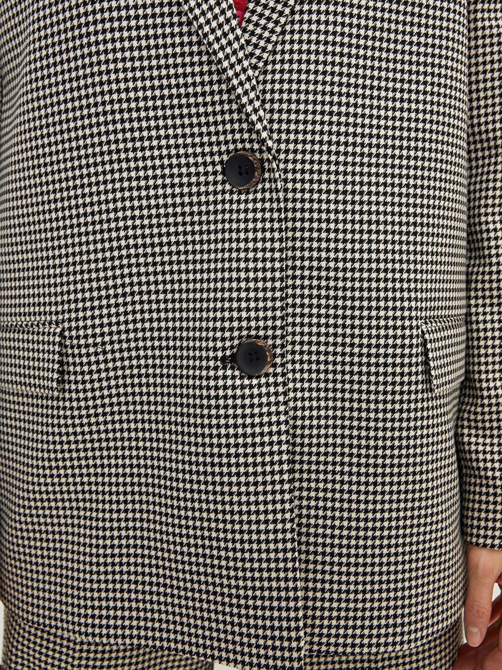 Sacou cu Închidere Frontală cu Nasturi Model Crowbar Mânecă Lungă pentru Femei-3