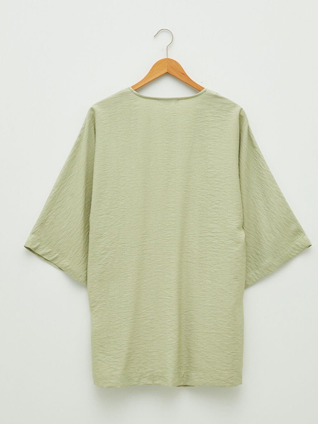 Yeşil Kadın Şal Yaka Düz Kimono-6