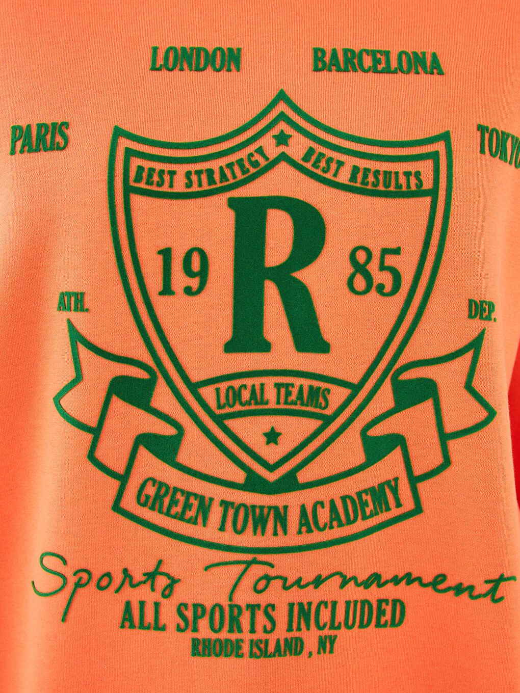 Mercan Bisiklet Yaka Baskılı Kadın Kalın Sweatshirt-3