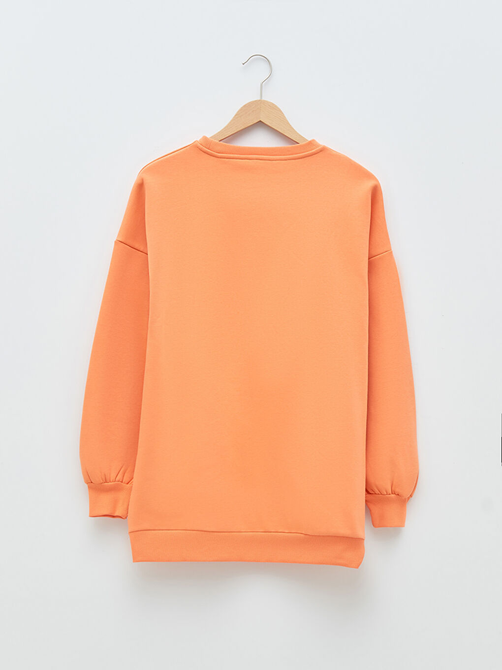 Mercan Bisiklet Yaka Baskılı Kadın Kalın Sweatshirt-6