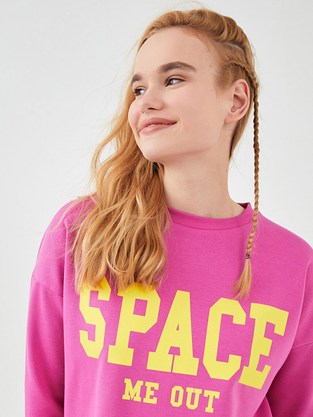 Crew Neck Printed Women's Thick Sweatshirt-1