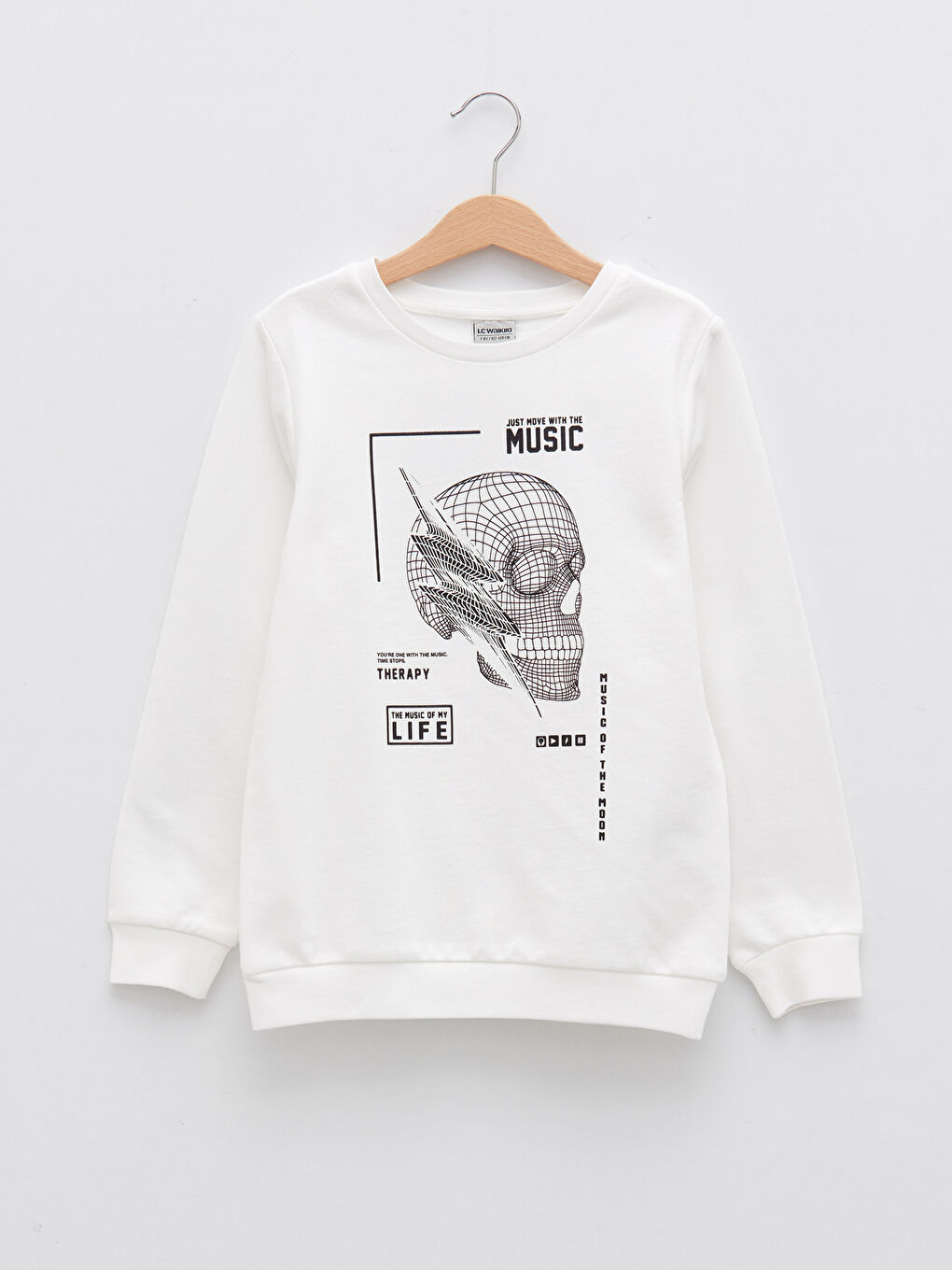 Crew Neck Printed Long Sleeve Boys' Sweatshirt