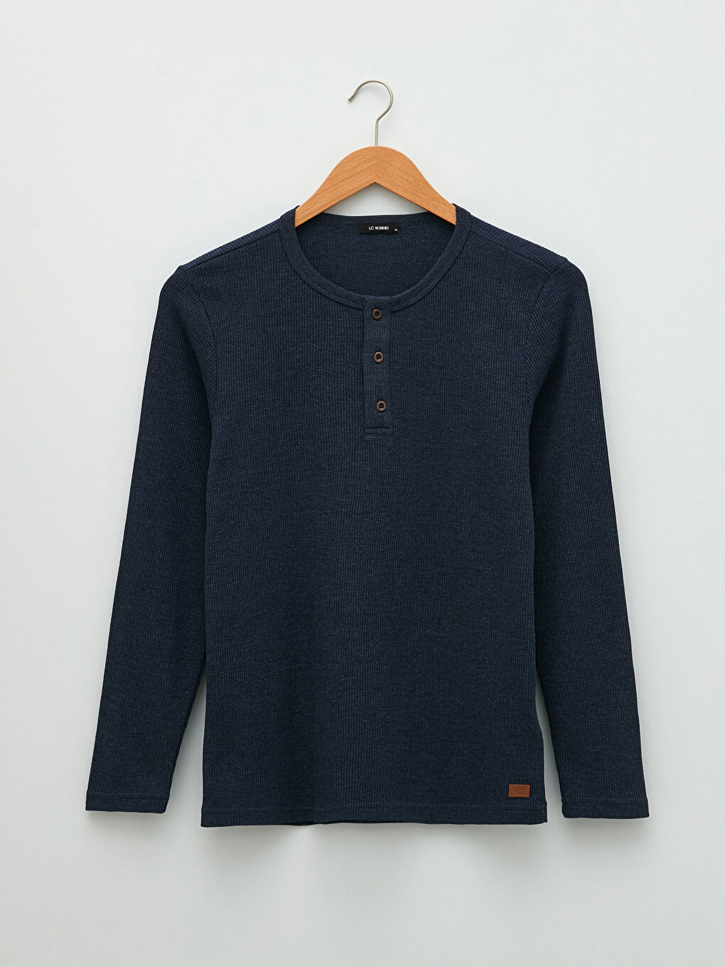 İndigo Bisiklet Yaka Uzun Kollu Erkek Pijama Üst-5