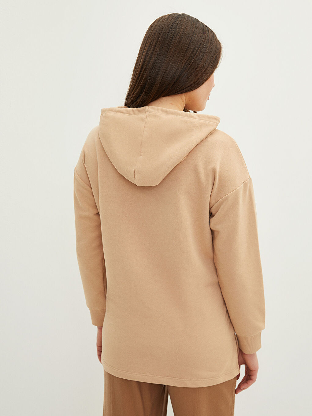 Bej Tweety Baskılı Uzun Kollu Hamile Hoodie-6