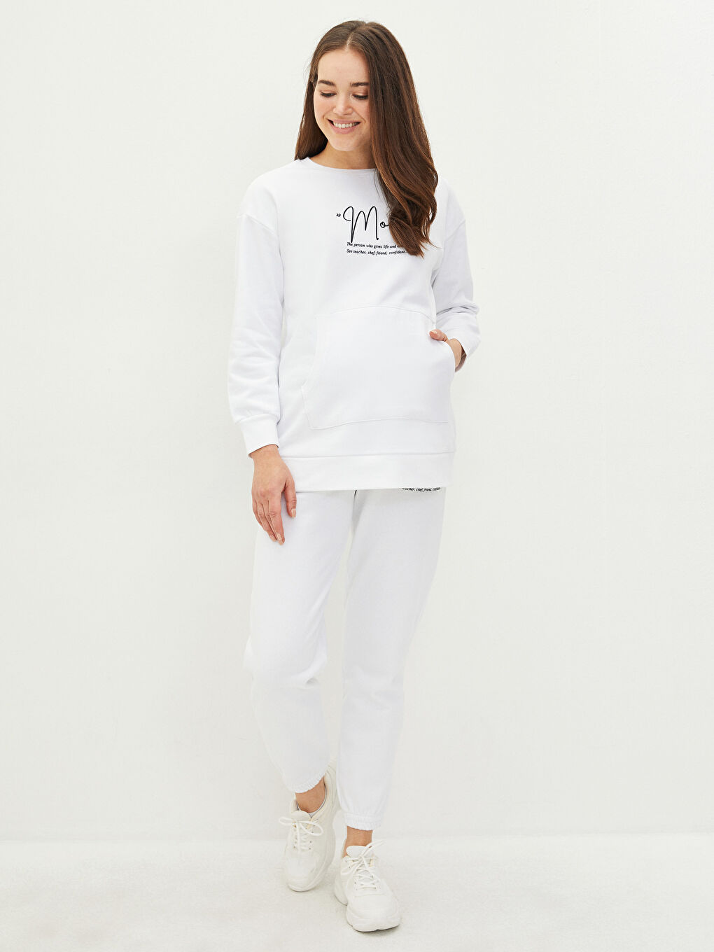 LCWAIKIKI Maternity Elastic Waist Slogan Printed Maternity Jogger Sweatpants -W1IT32Z8-E5X