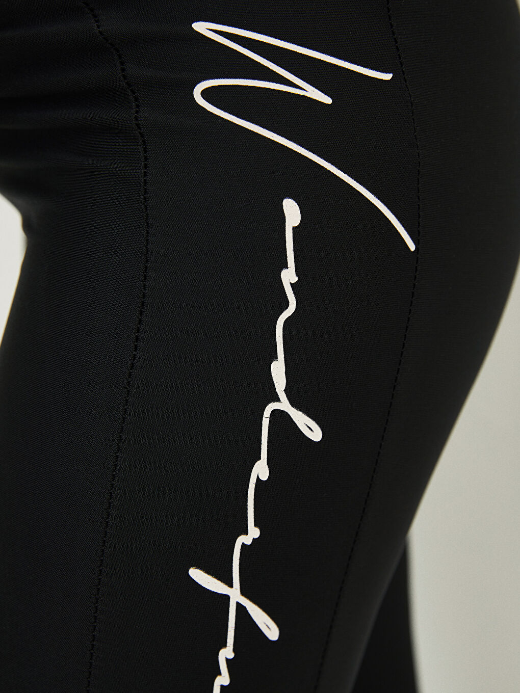 Elastic Waist Printed Maternity Leggings-4