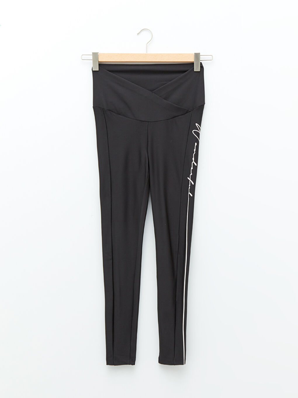 Elastic Waist Printed Maternity Leggings-5