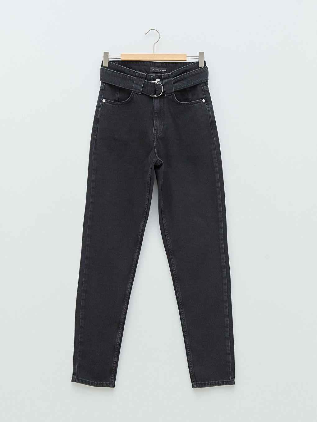 LCW Jeans High Waist Mom Fit Pocket Belt Detail Women's Rodeo Jeans -W1IT61Z8-327