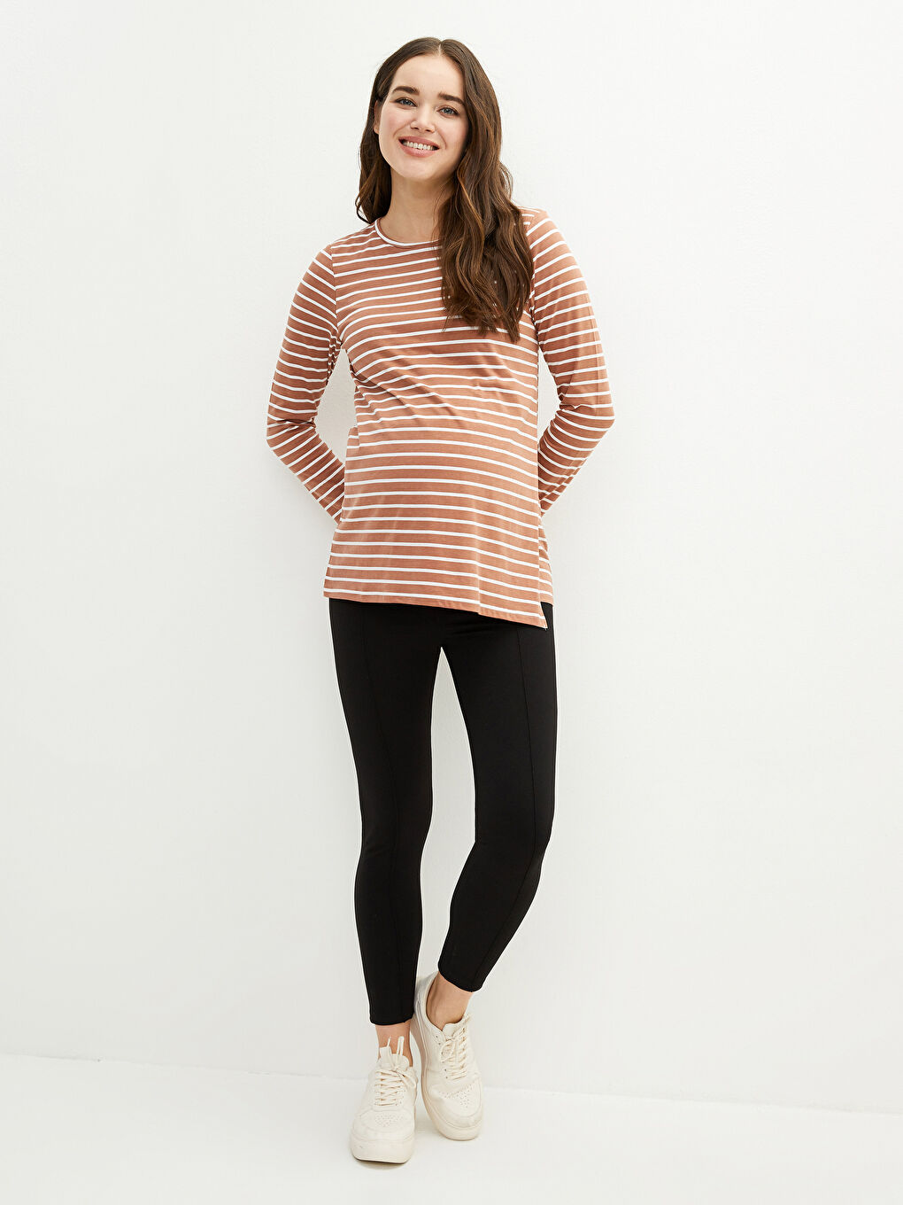 LCWAIKIKI Maternity Belly Panel Plain Maternity Leggings Pants -W1IT63Z8-CVL