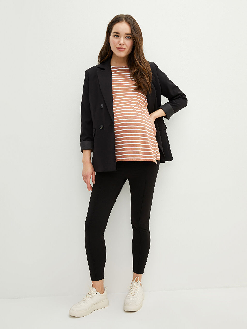 LCWAIKIKI Maternity Belly Panel Plain Maternity Leggings Pants -W1IT63Z8-CVL