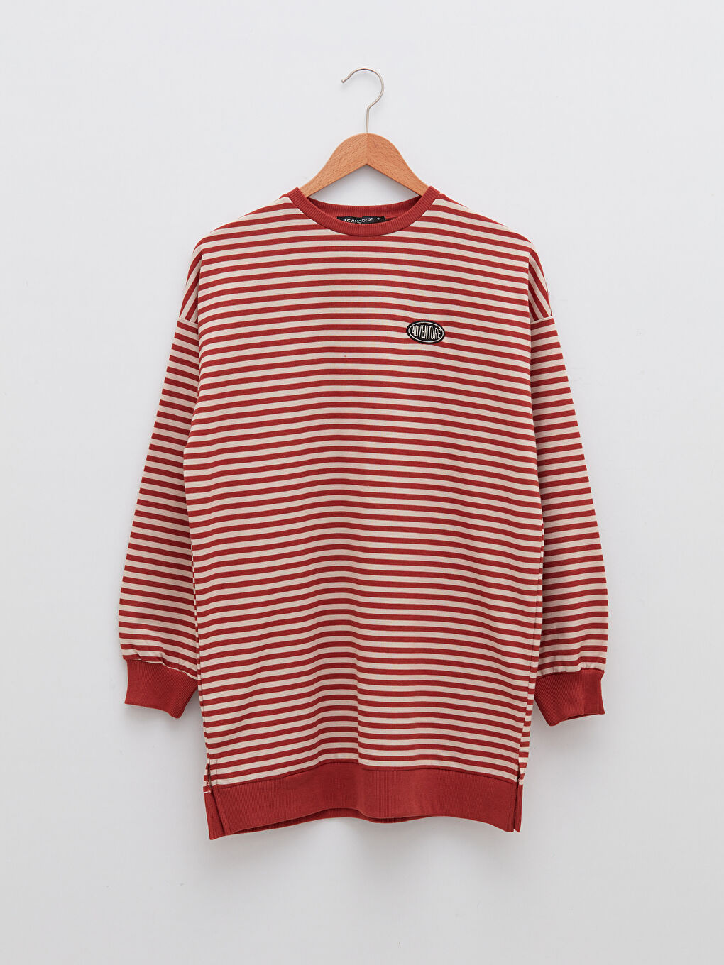 LCW Modest Striped Oversize Women's Sweatshirt Tunic -W1IT88Z8-LEF