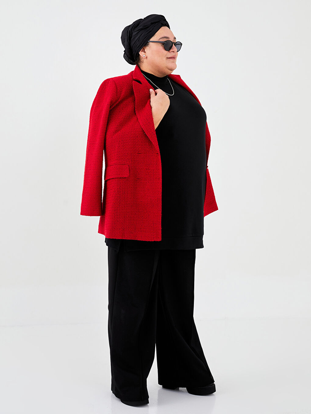 Funnel Neck Women's Sweatshirt Tunic-3