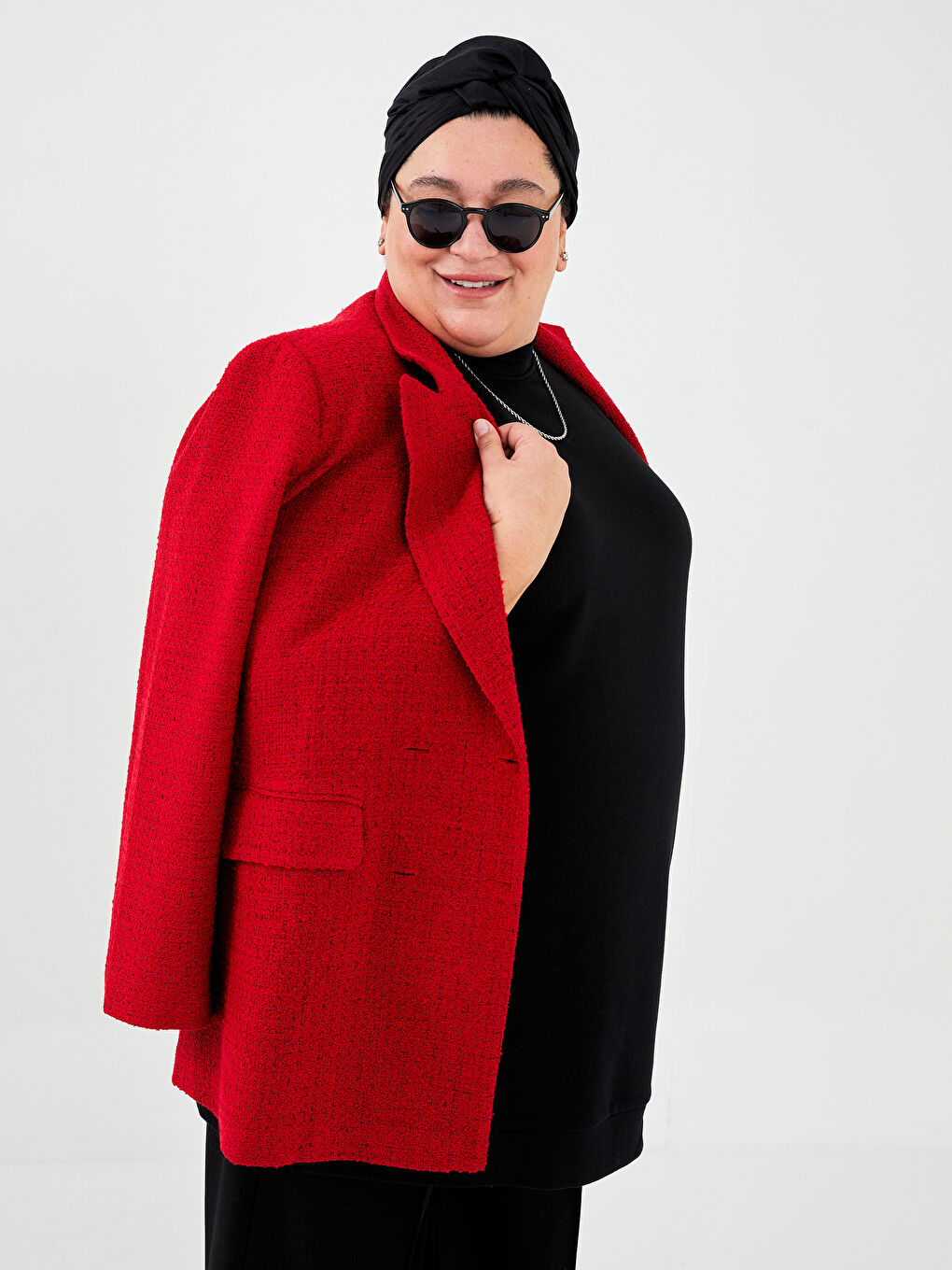 Funnel Neck Women's Sweatshirt Tunic-4