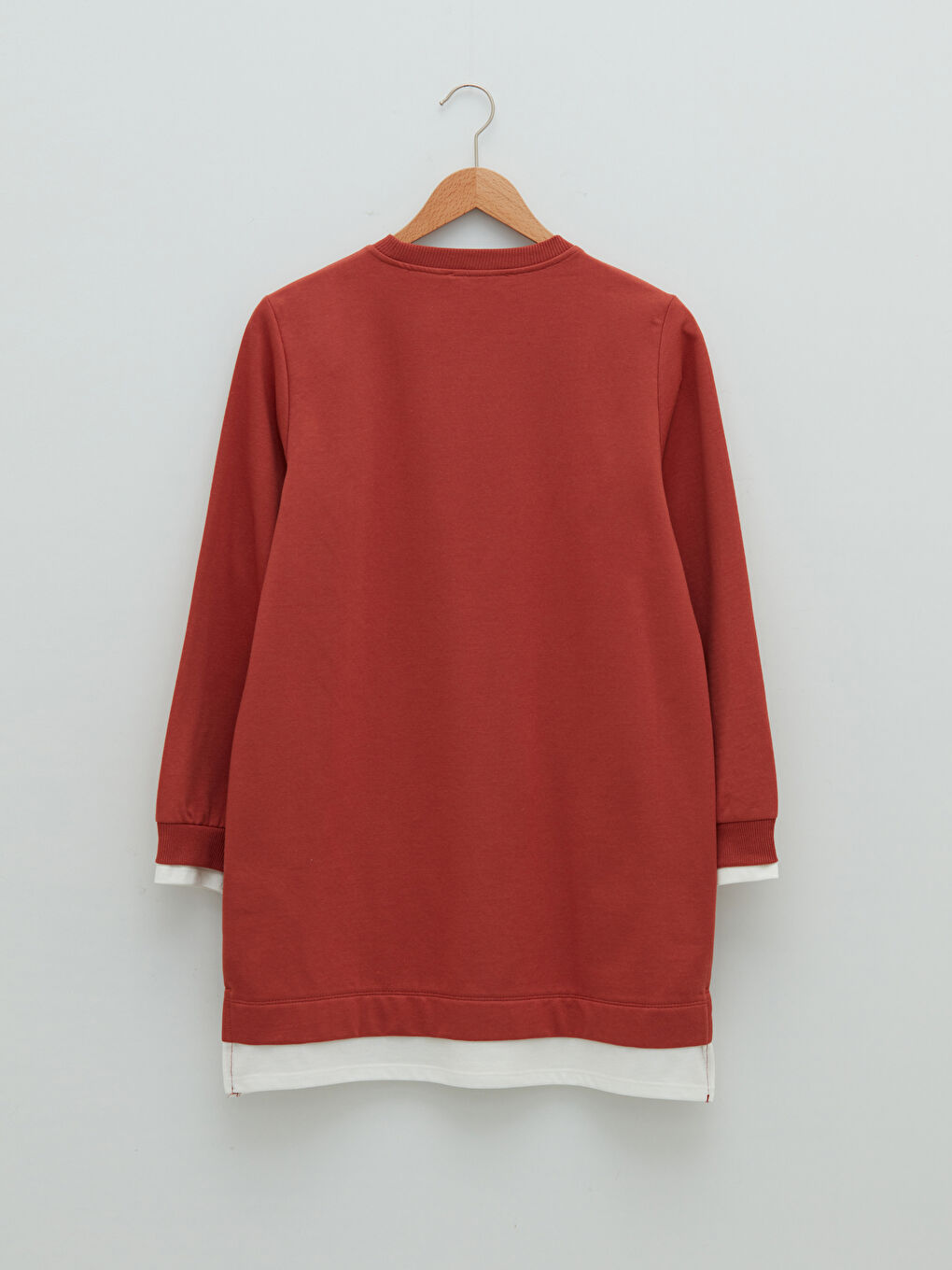 LCW Modest Crew Neck Plain Long Sleeve Women's Sweatshirt Tunic -W1IU10Z8-JGY