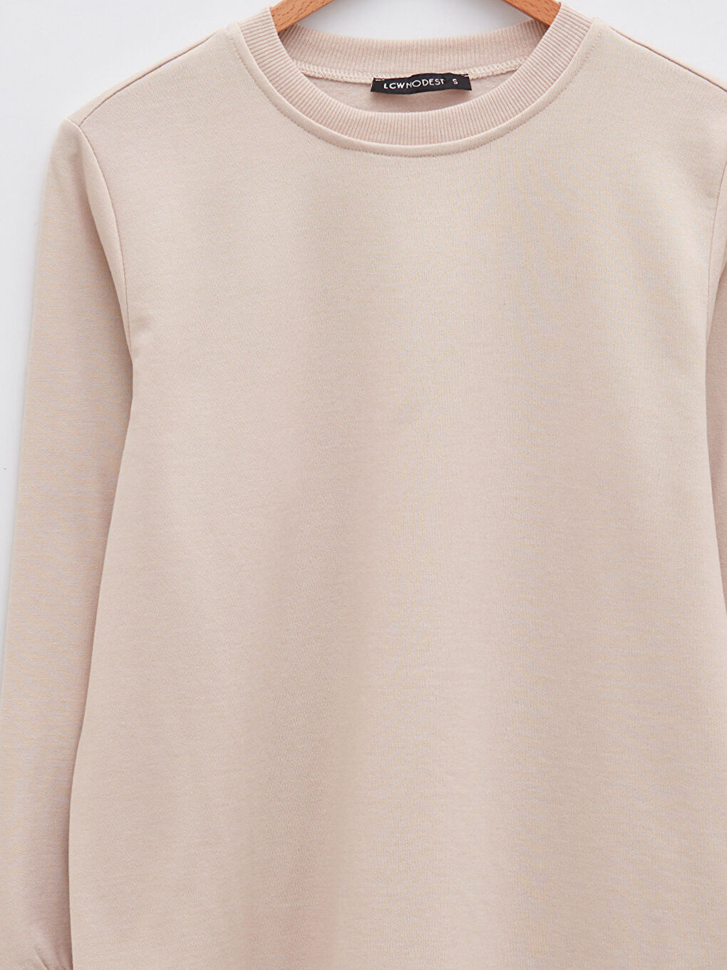 LCW Modest Rundhalsausschnitt Schlicht Langarm Sweatshirt-Tunika für Damen -W1IU10Z8-RTU