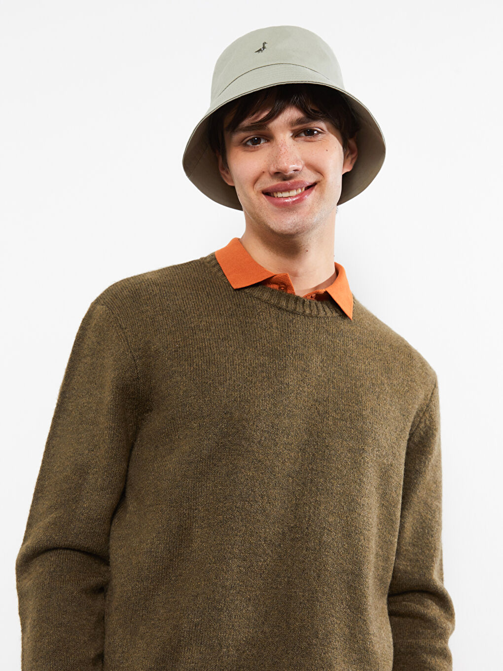 Ерлерге арналған трикотаж ұзын жеңді дөңгелек жағалы жемпір-2