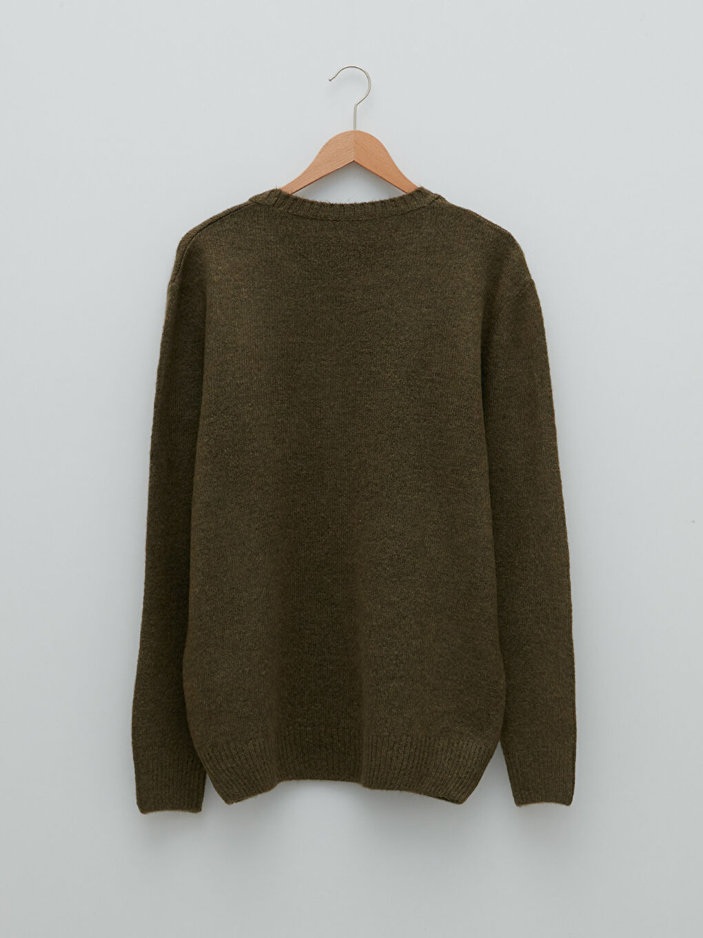 Ерлерге арналған трикотаж ұзын жеңді дөңгелек жағалы жемпір-6