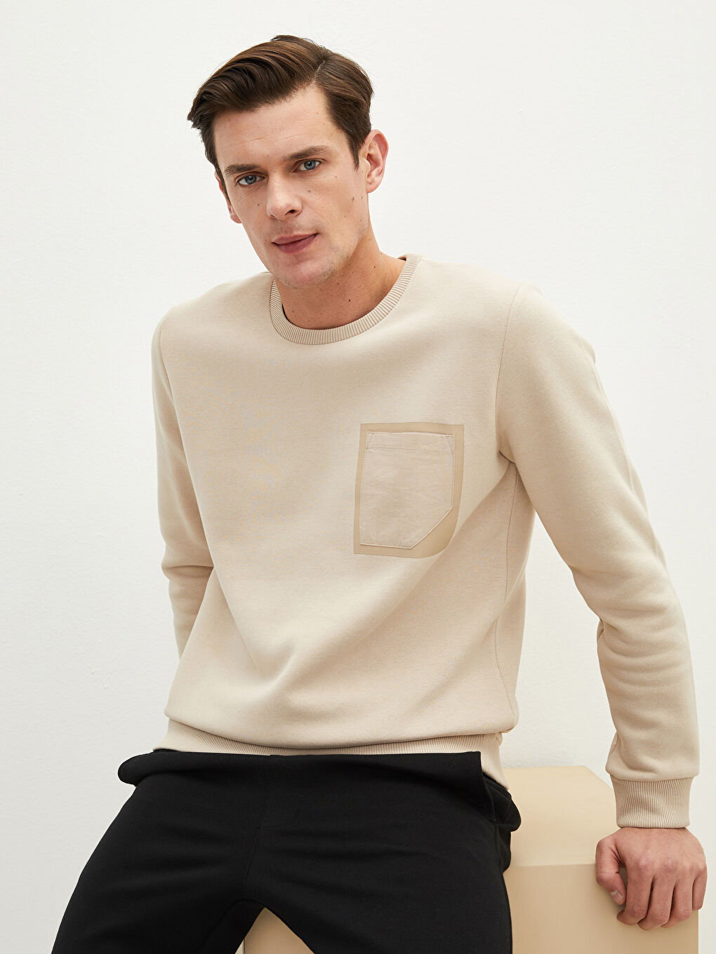 Crew Neck Long Sleeve Men's Sweatshirt
