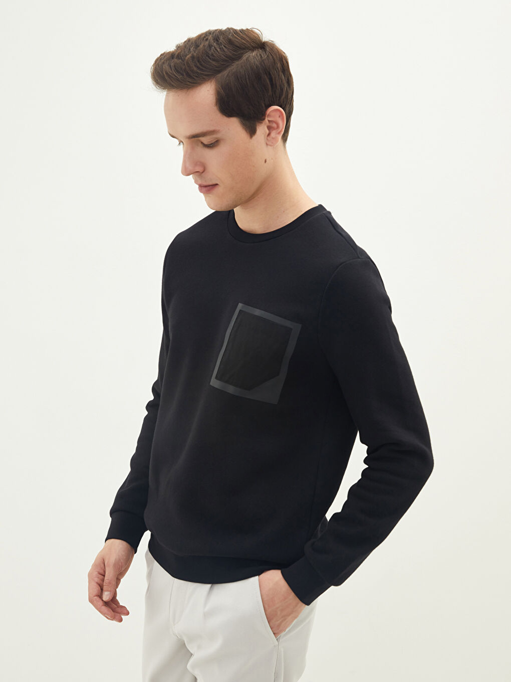 Crew Neck Long Sleeve Men's Sweatshirt-1