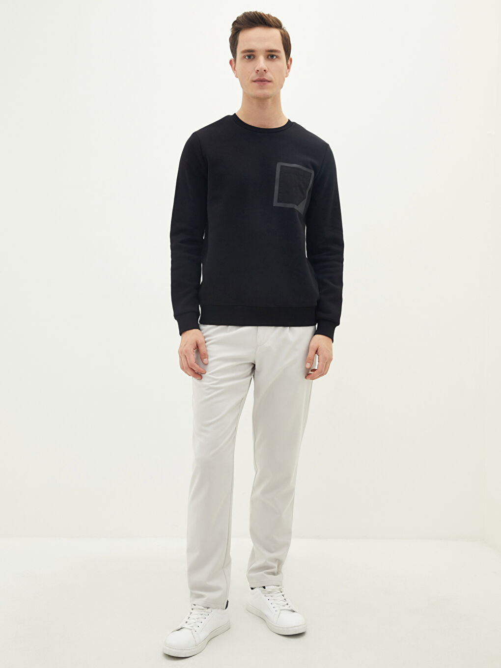 Crew Neck Long Sleeve Men's Sweatshirt-2