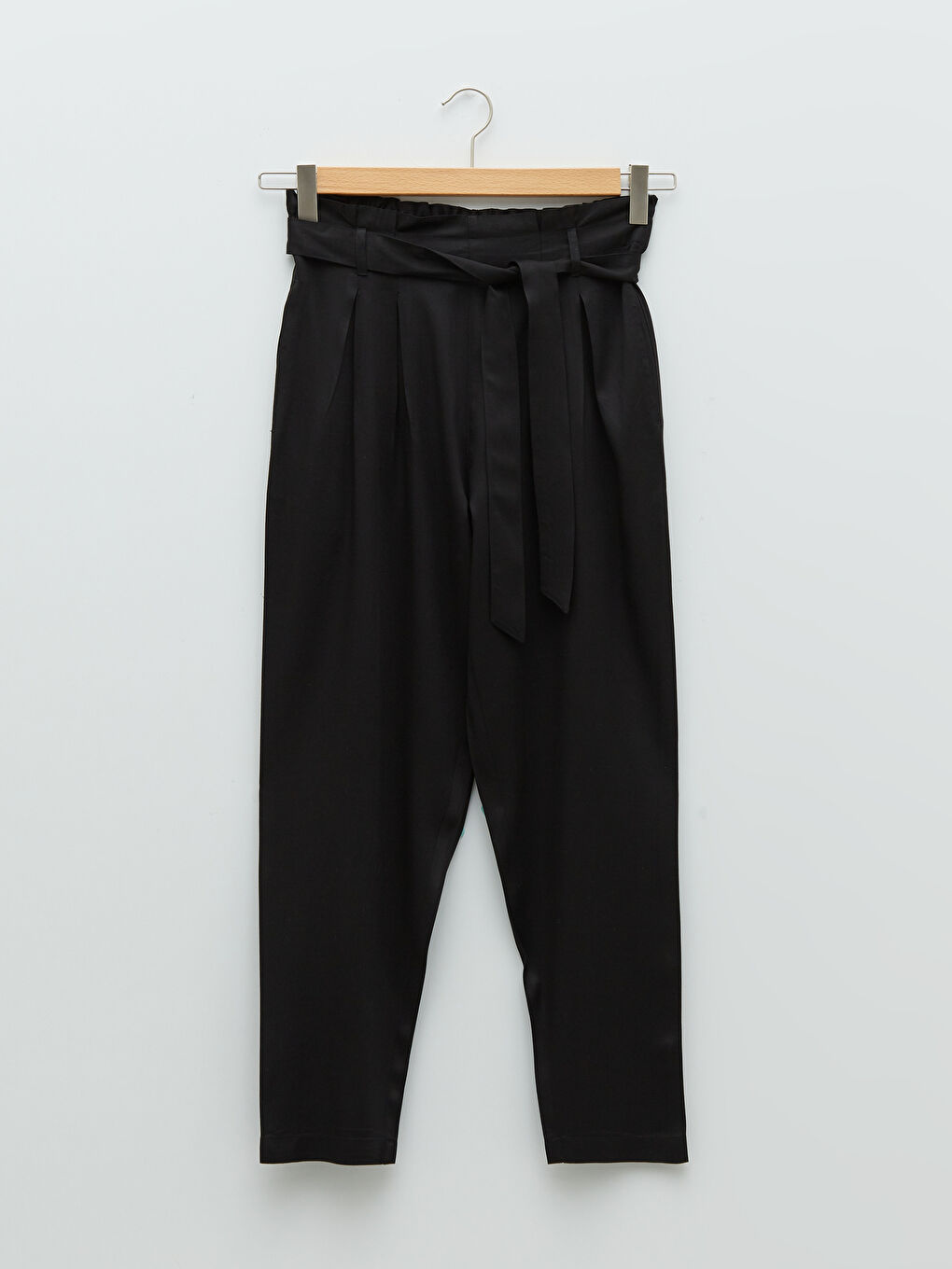 Elastic Waist Comfortable Fit Tie Detail Women's Trousers-5