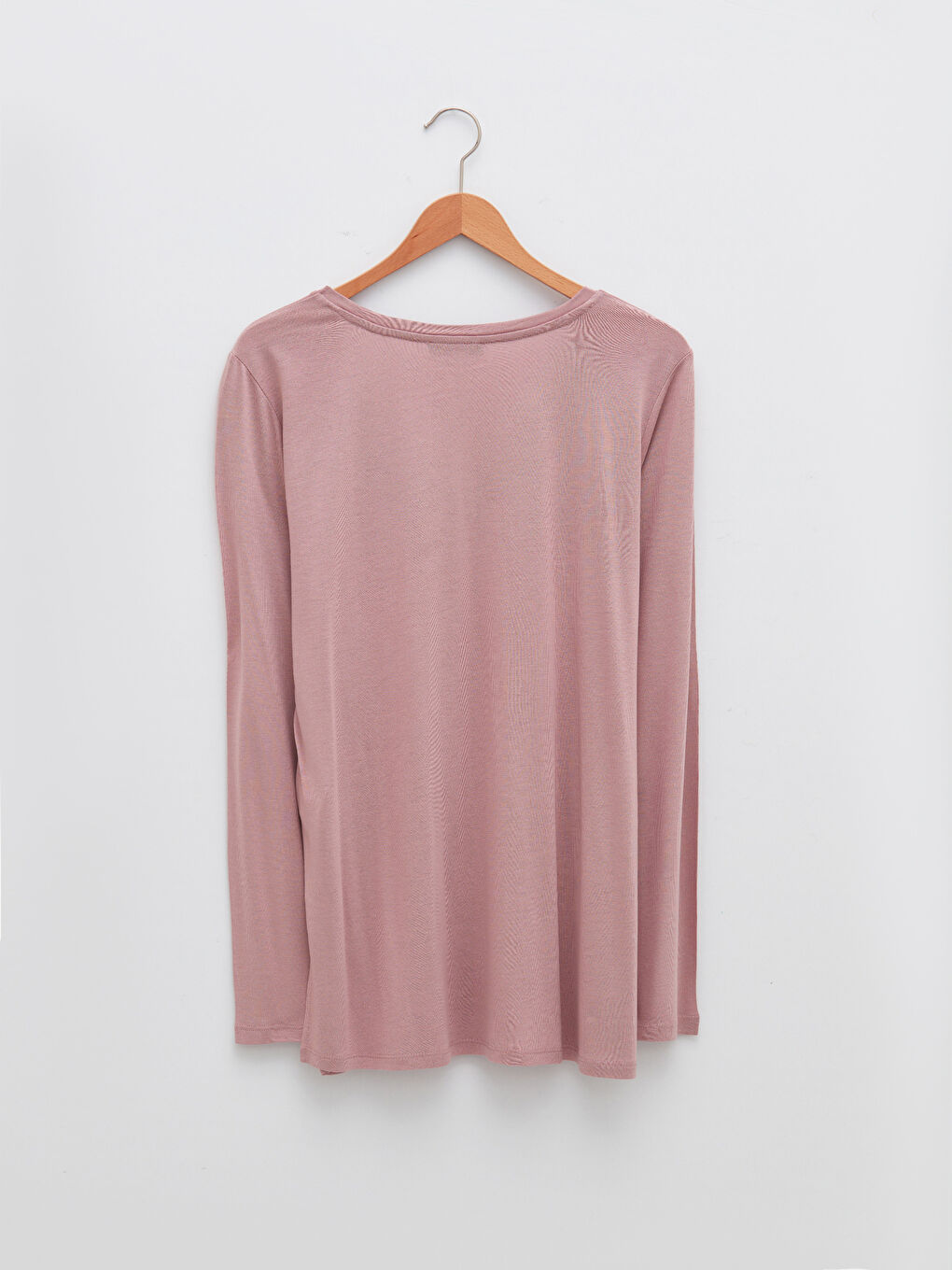 Plus Size V-Neck Straight Long Sleeve Viscose Female T-Shirt-6