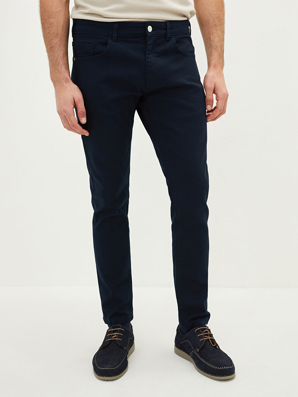 Lacivert Slim Fit Gabardin Erkek Pantolon-3