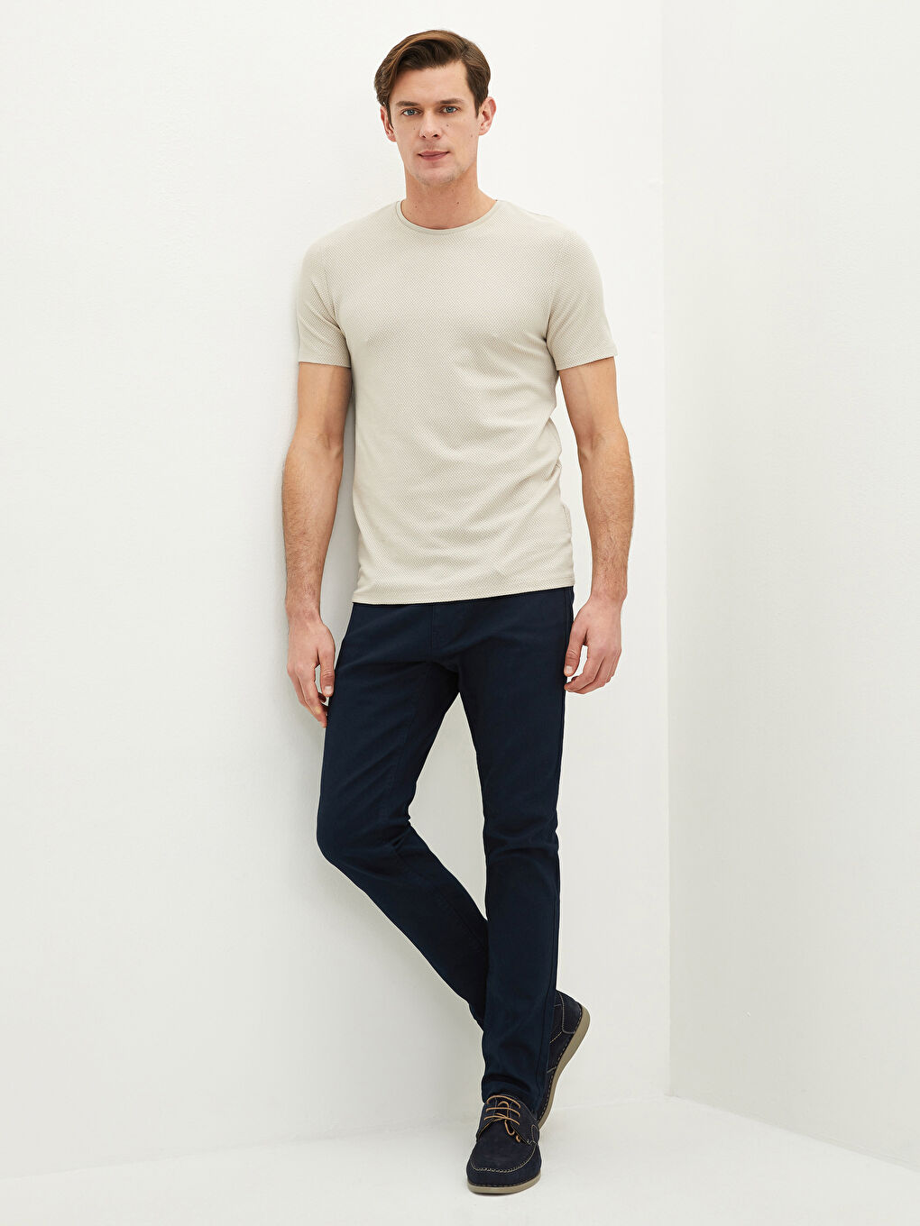 Lacivert Slim Fit Gabardin Erkek Pantolon-1