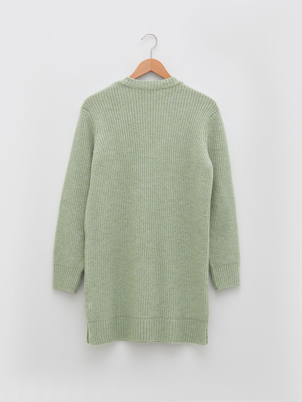 Туника из трикотажа с круглым вырезом, однотонная, с длинным рукавом для женщин-6