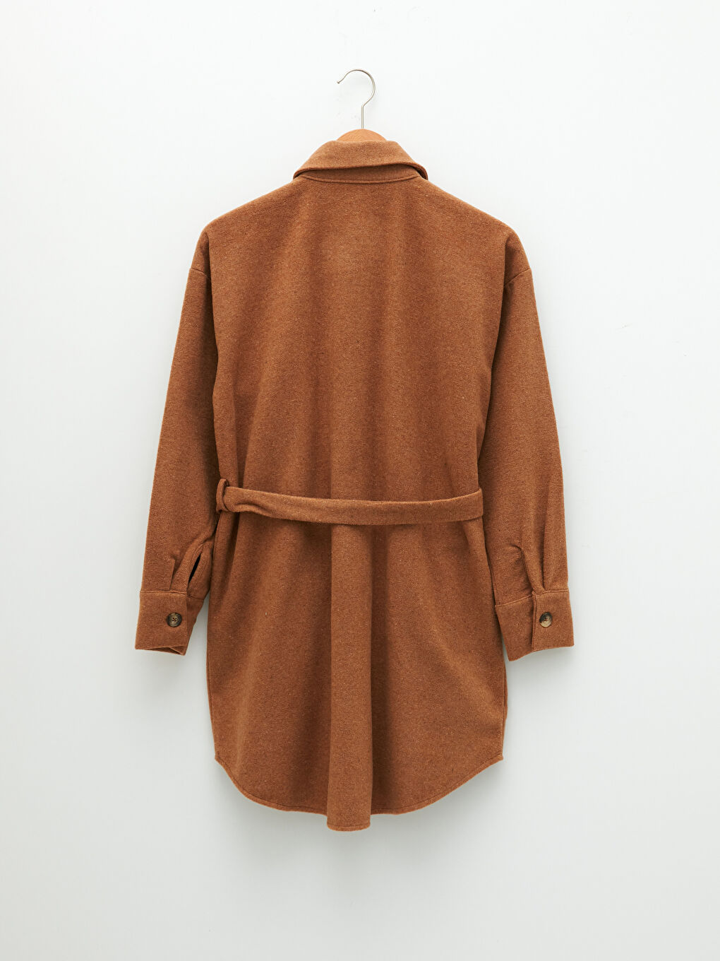 Pocket Detailed Long Sleeve Oversize Gabardine Women's Shirt Tunic-6